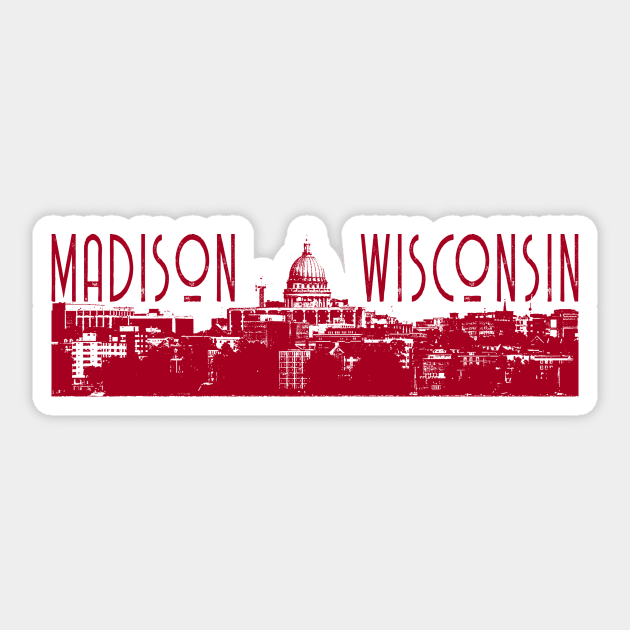 Madison Wisconsin Skyline Sticker by zsonn